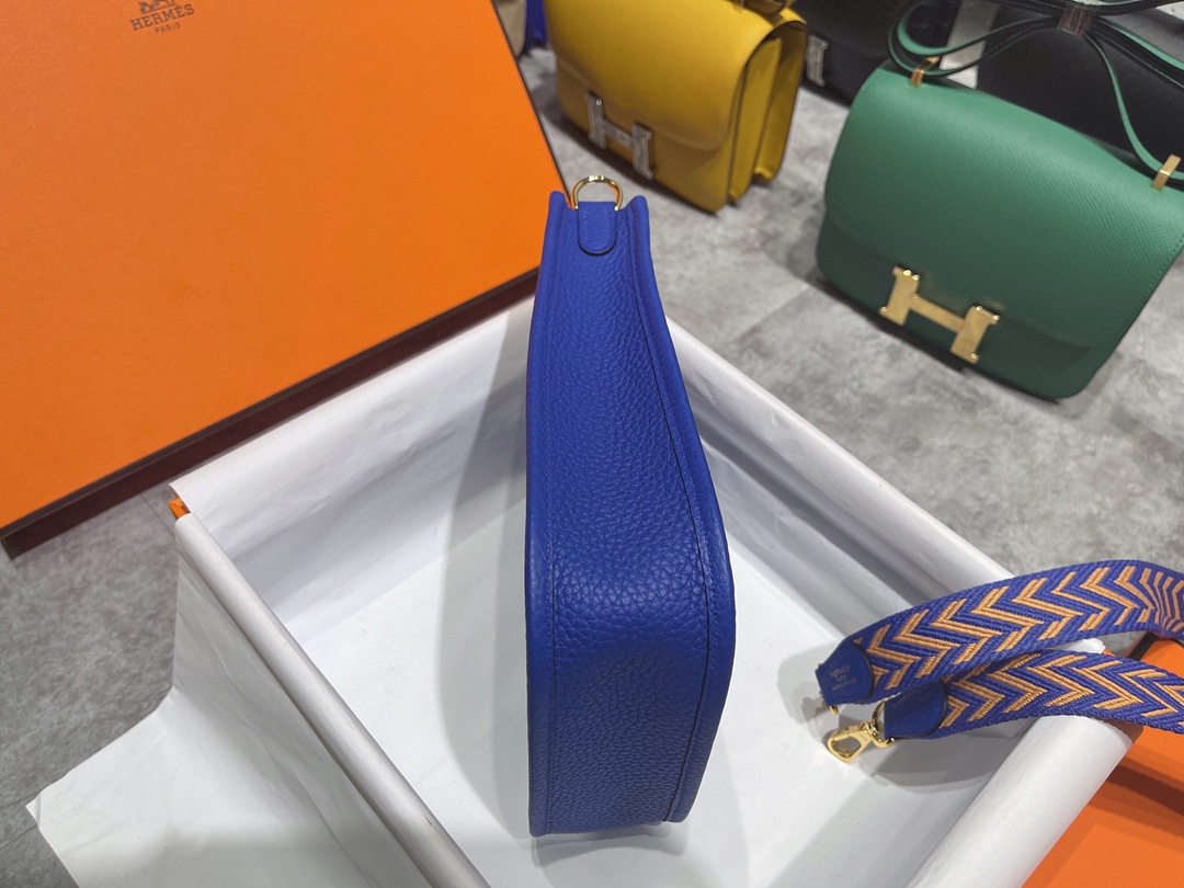 Hermes Evelyne 16 Amazone TPM Shoulder Bag In Blue Electric Clemence Leather